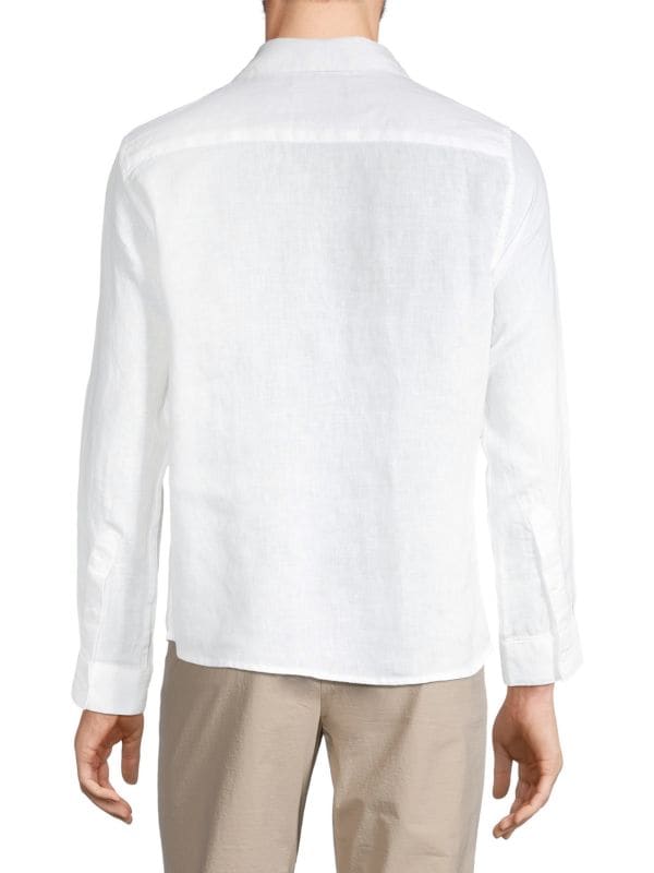 Льняная рубашка на пуговицах Saks Fifth Avenue