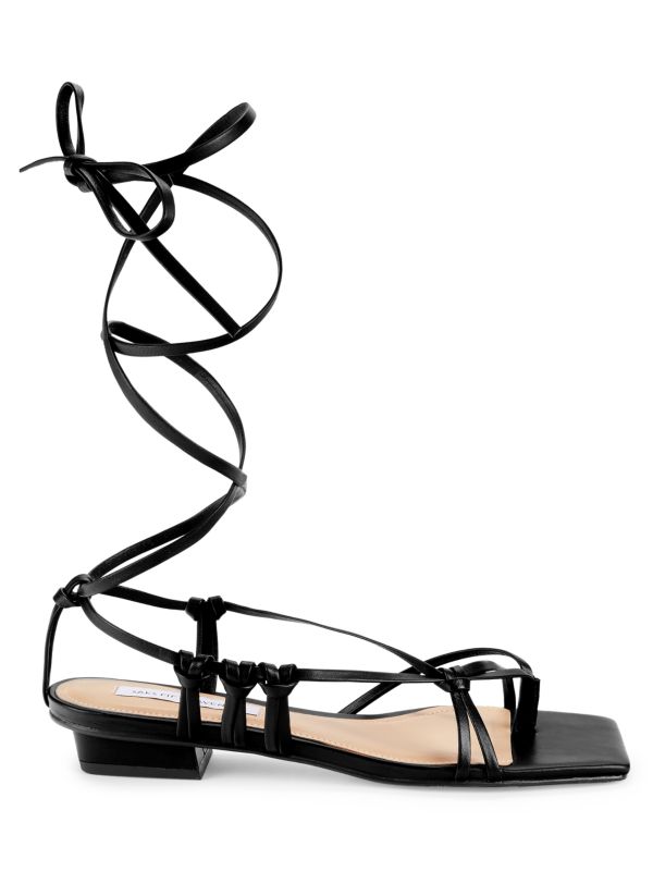 Кожаные сандалии с завязками на щиколотках Saks Fifth Avenue