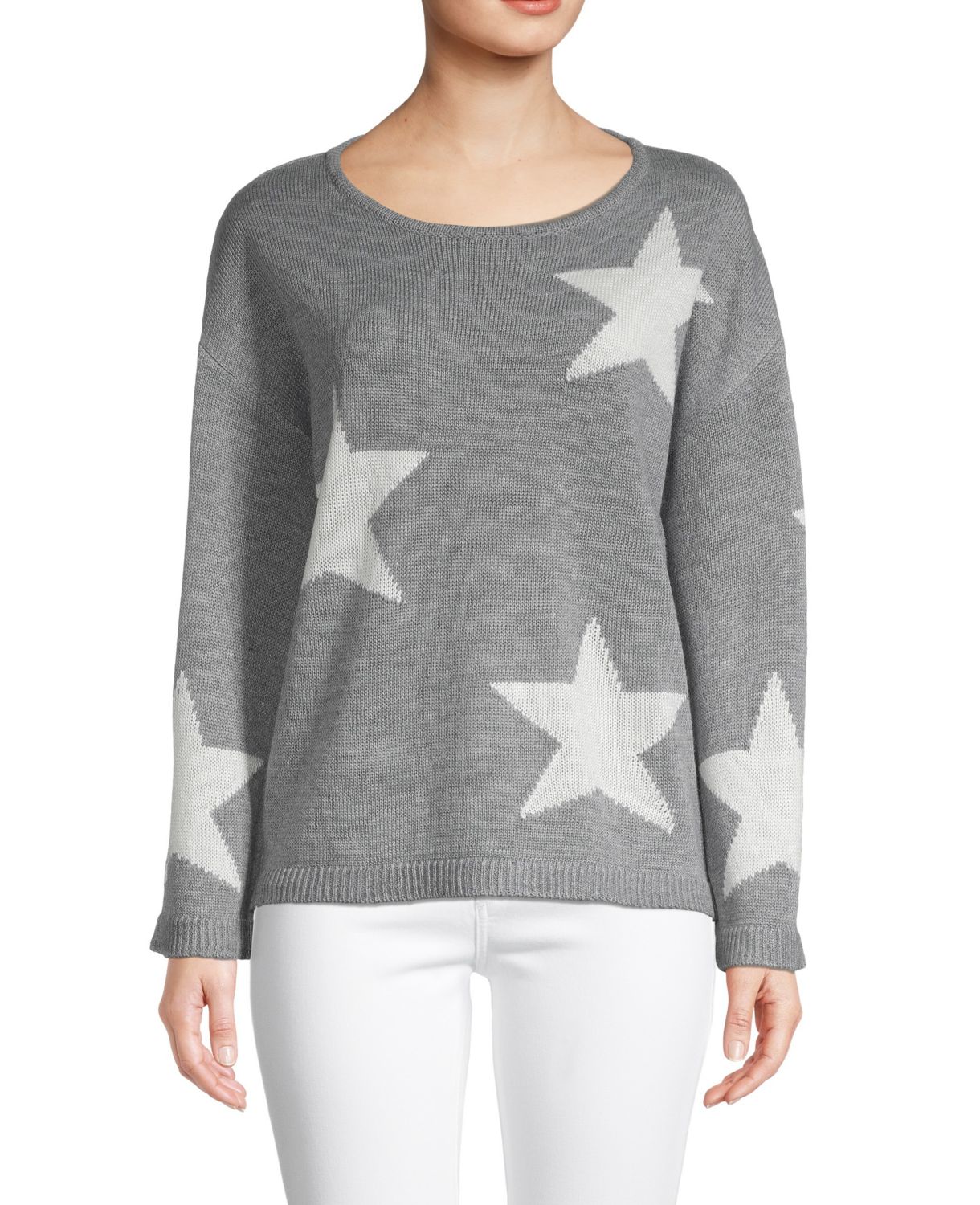 Пуловер со спущенными плечами и звездами FOR THE REPUBLIC