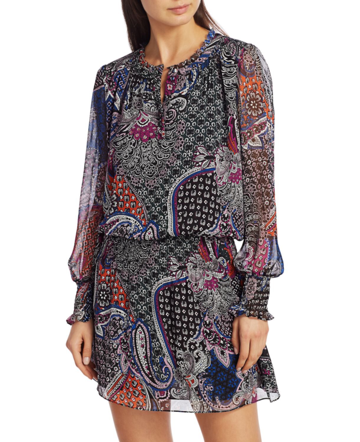 Толедо Цветочные &amp; Шелковое платье-блузон с узором пейсли Parker