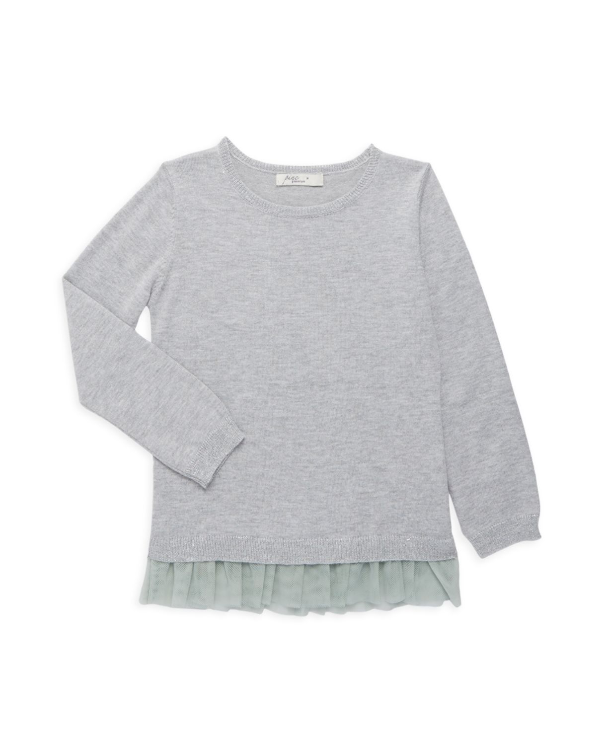 Шерстяной пуловер для маленькой девочки с сетчатой отделкой Pinc Premium