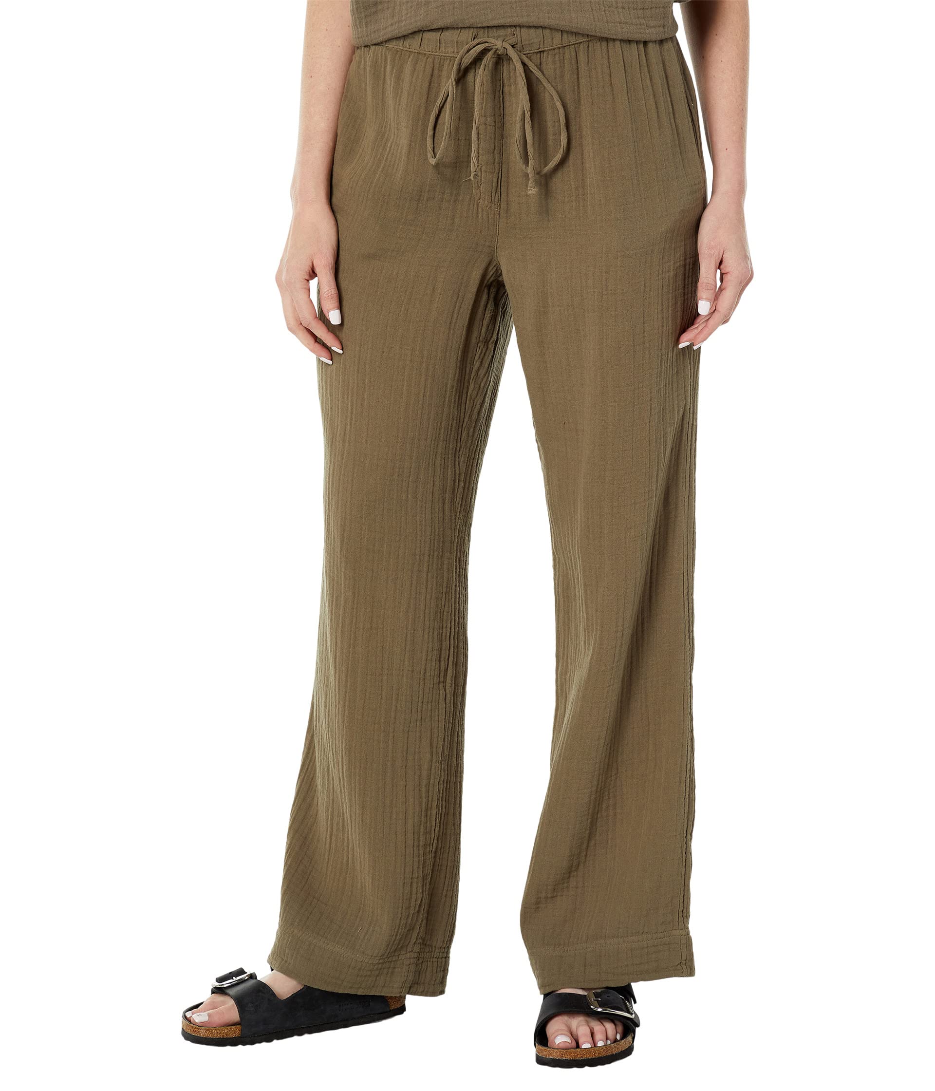 Cotton Gauze Wide Leg Pants with Pockets Dylan by True Grit