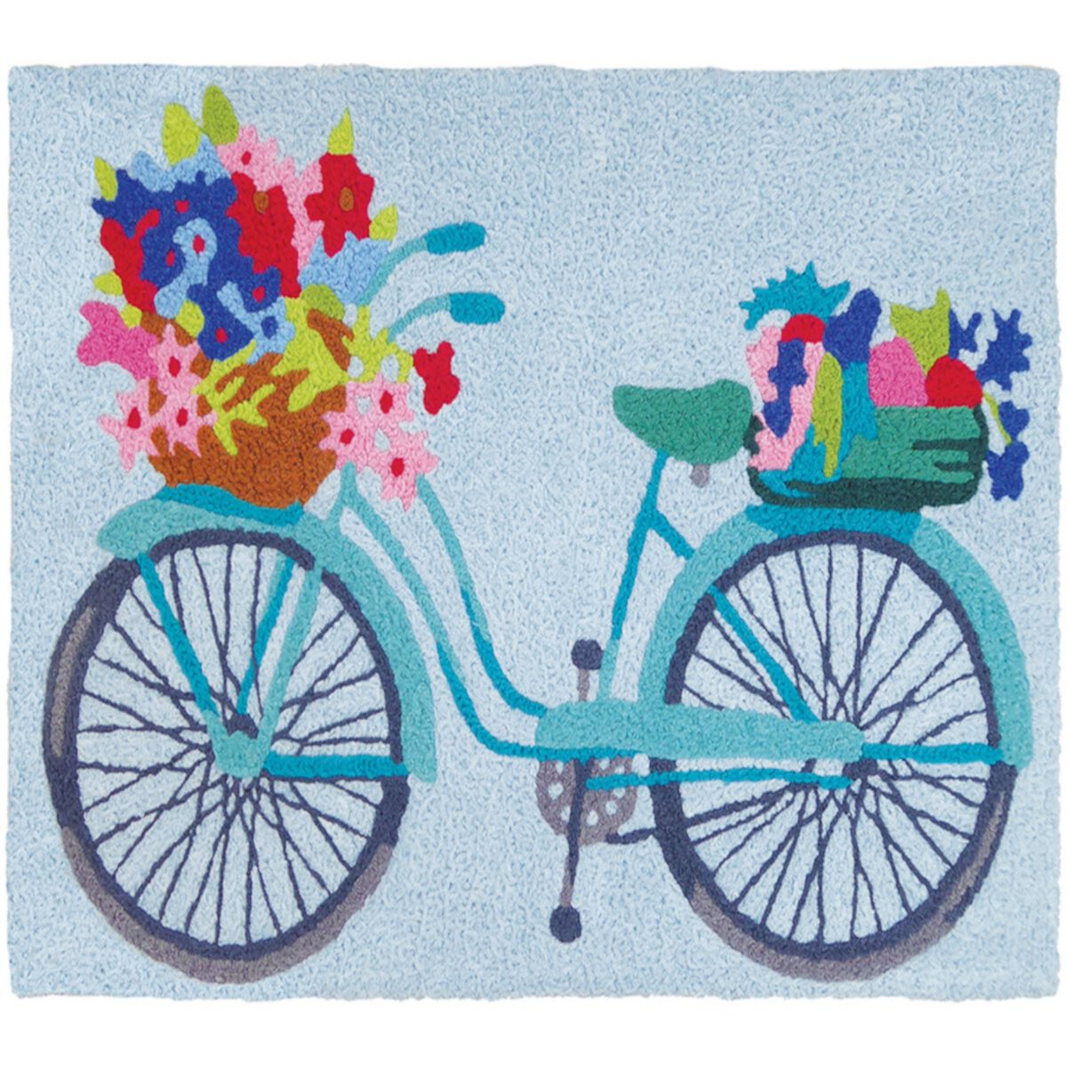Коврики для домашнего комфорта 20&#34; х 30&#34; Прямоугольная цветочная корзина на велосипедном коврике из полиэстера с акцентом Jellybean