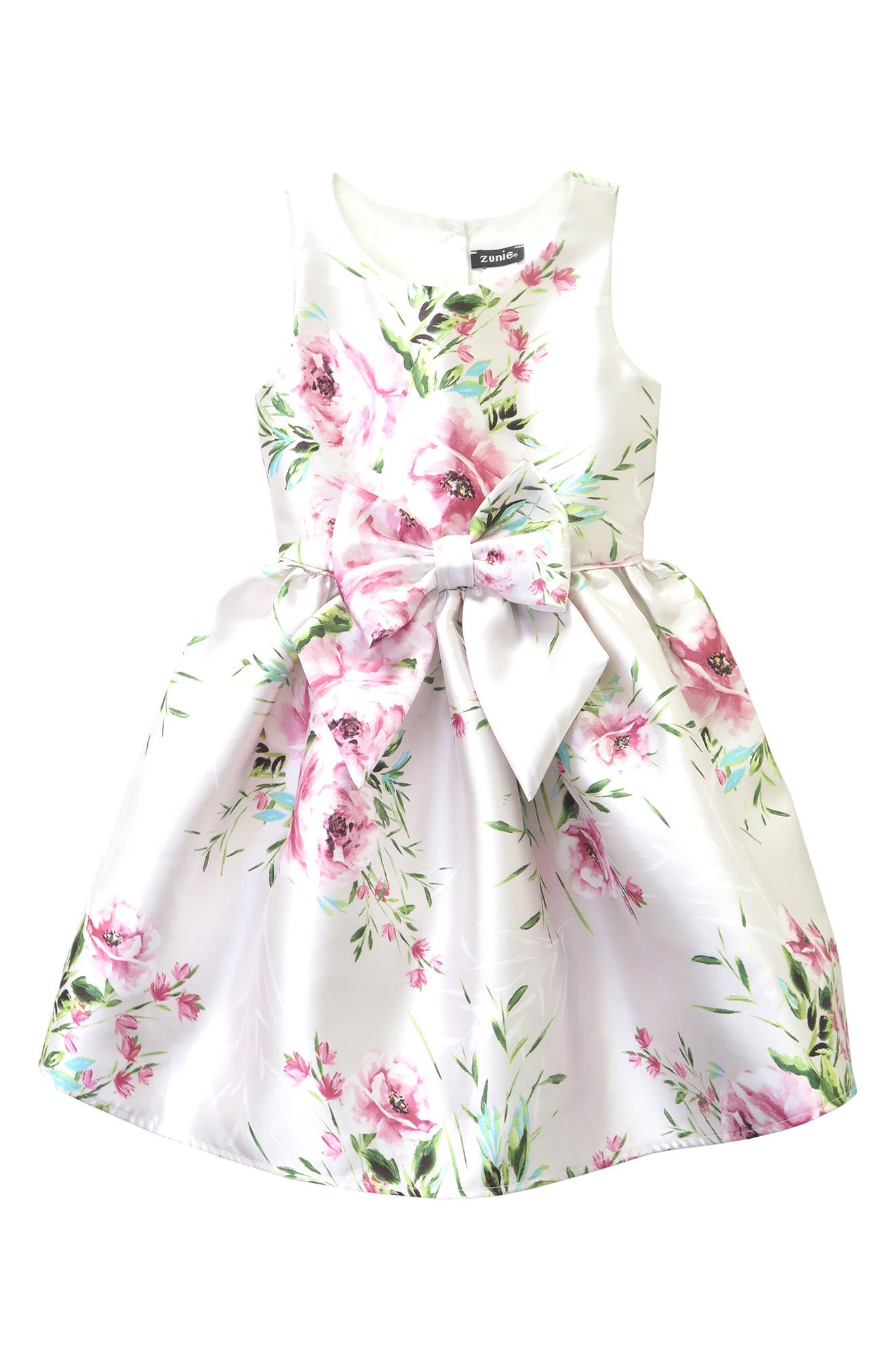 Sleeveless Floral Print Party Dress Zunie