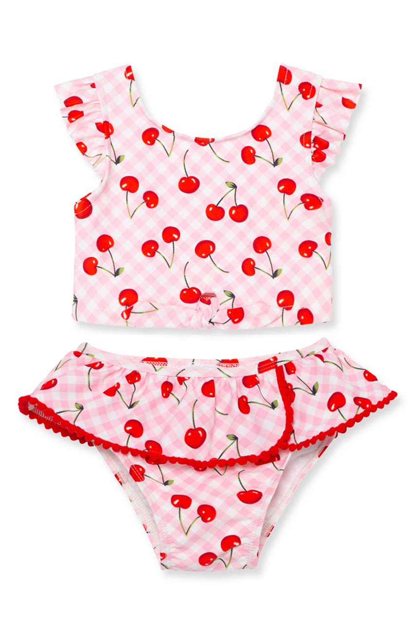 Gingham Cherry Print Ruffle Bikini 2-Piece Set Little Me