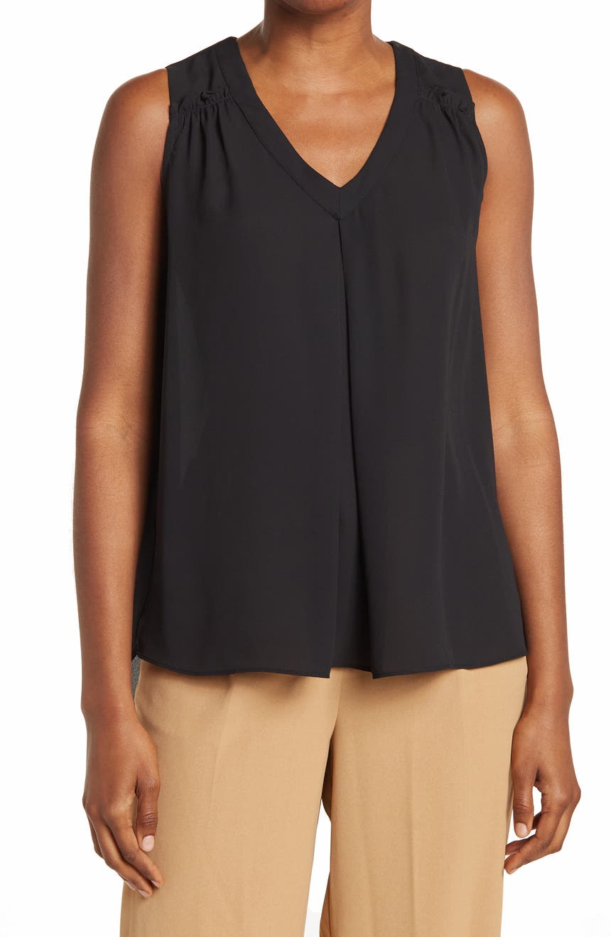 V-Neck Inverted Front Pleat Tank Everleigh