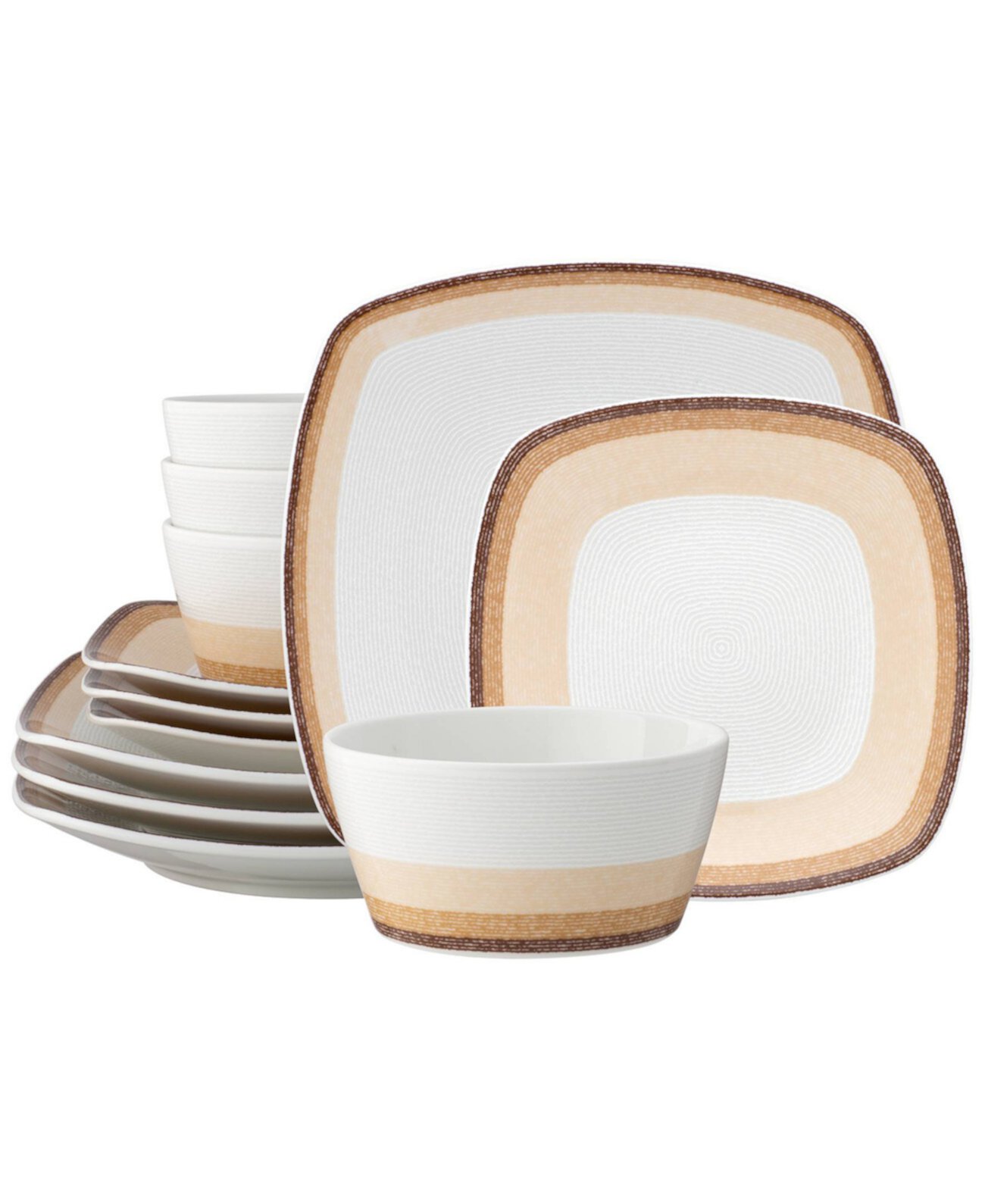 Colorscapes Desert Layers 12 Piece Square Dinnerware Set Noritake