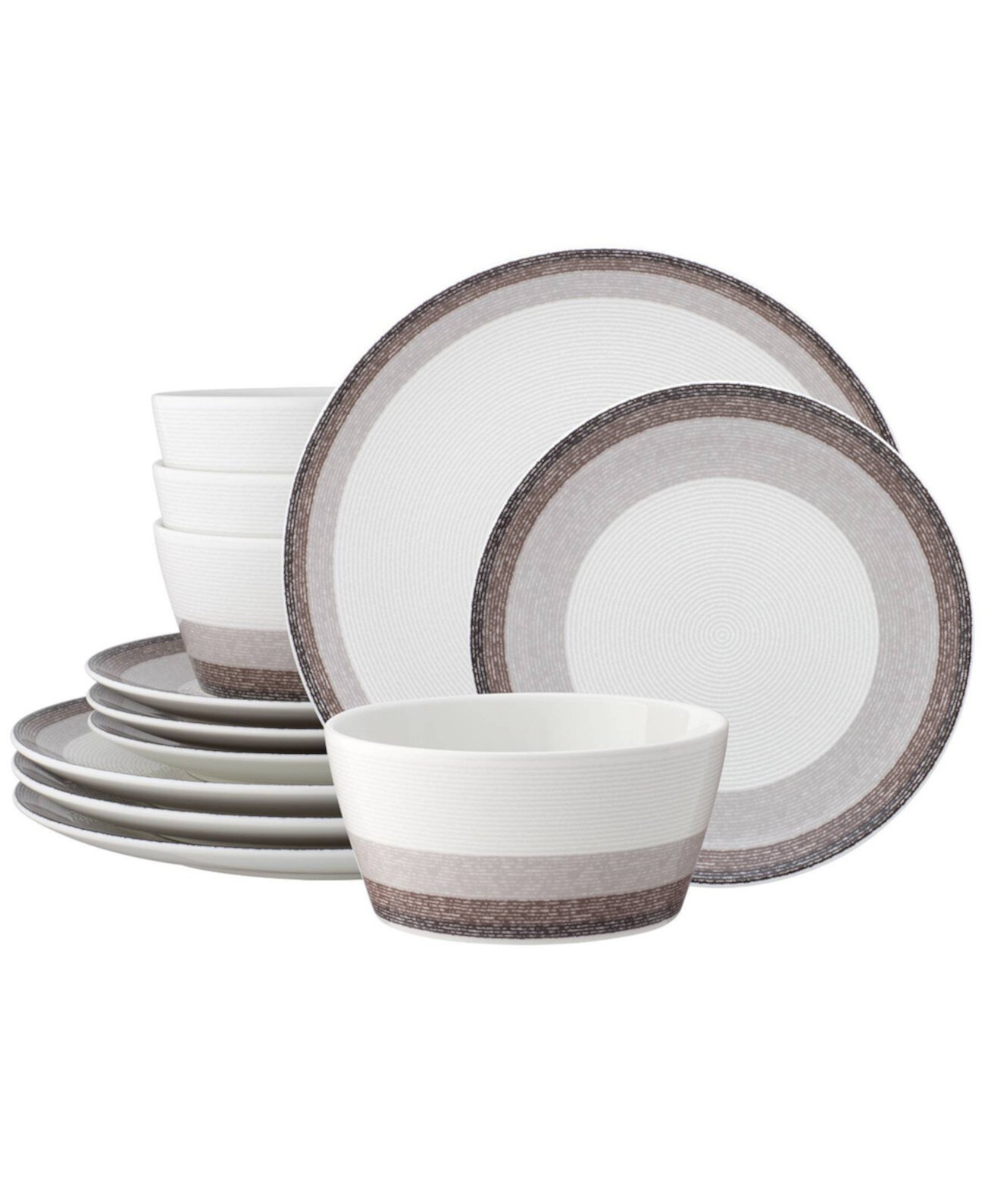 Colorscapes Canyon Layers 12 Piece Coupe Dinnerware Set Noritake