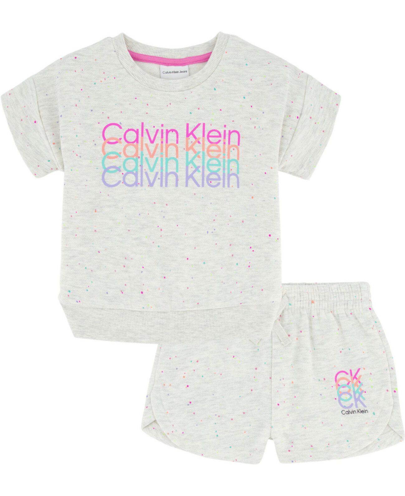 Комплект из флисового топа и шорт для новорожденных девочек, 2 предмета Calvin Klein