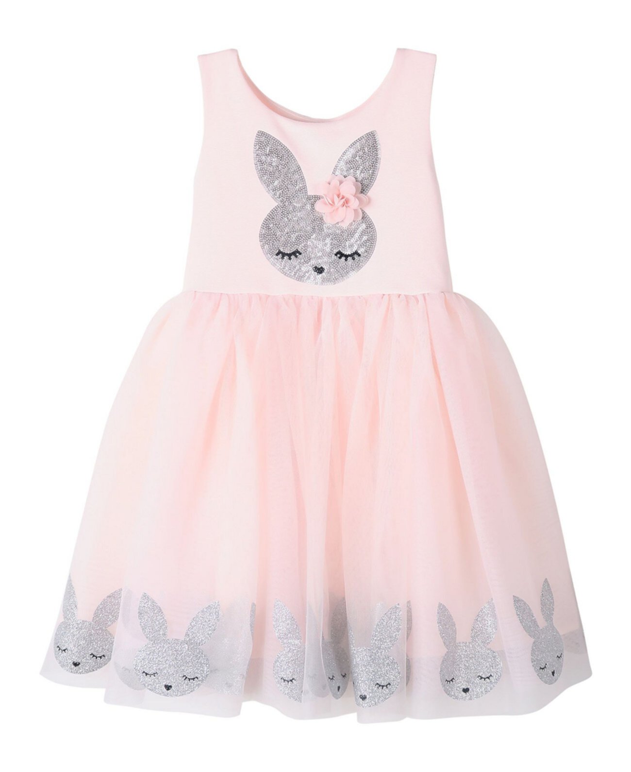 Little Girls Glitter Bunny Border Skirt Tutu Dress Pink & Violet