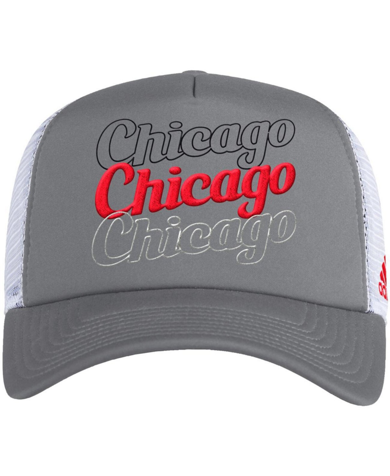 Бейсболка Adidas Женская Серо-Белая Chicago Blackhawks Foam Trucker Snapback Adidas