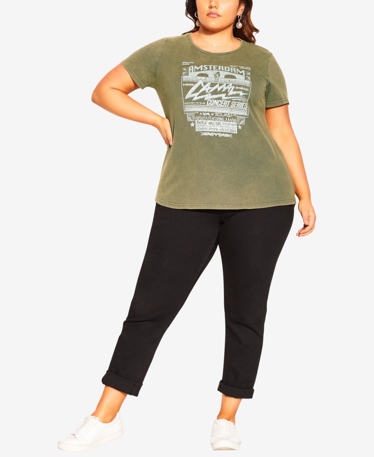 Модная футболка больших размеров с графическим принтом City Chic