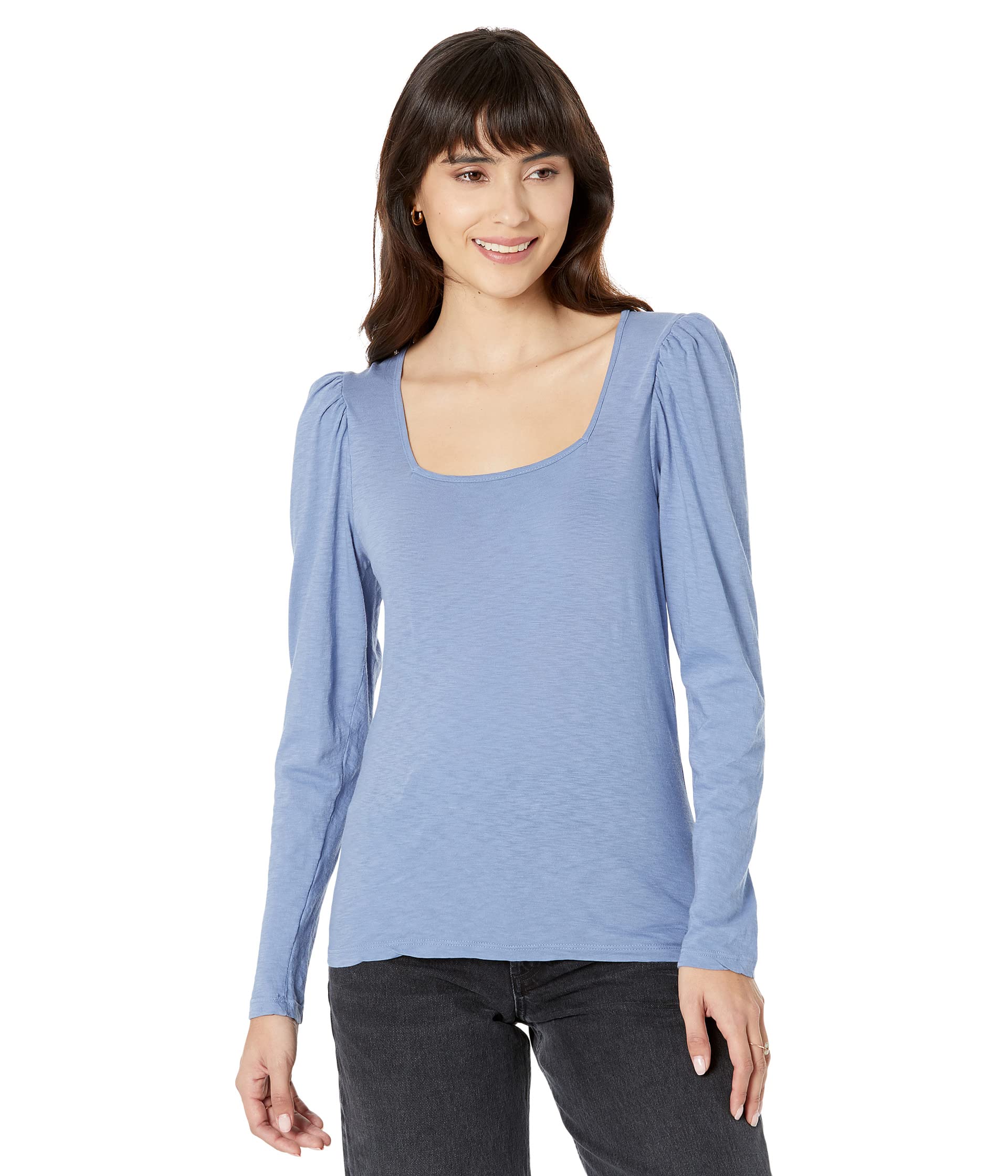 Square Neck Long Sleeve Pima Cotton Tee Sundry