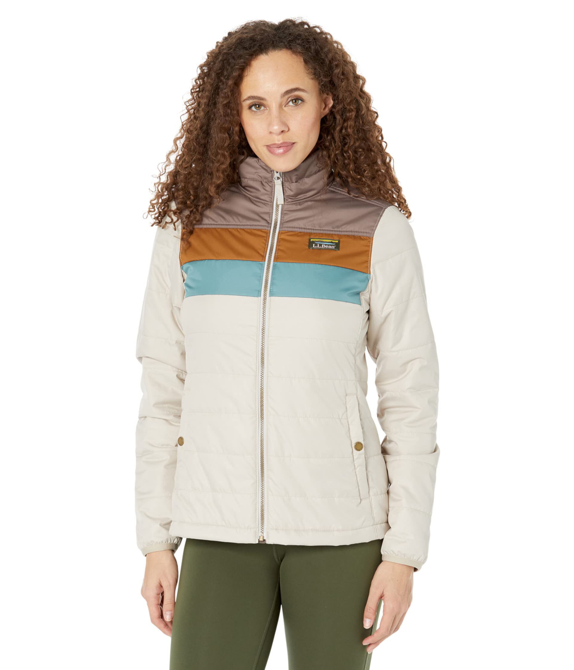 Длинная утеплённая куртка Mountain Classic Puffer Color-Block L.L.Bean