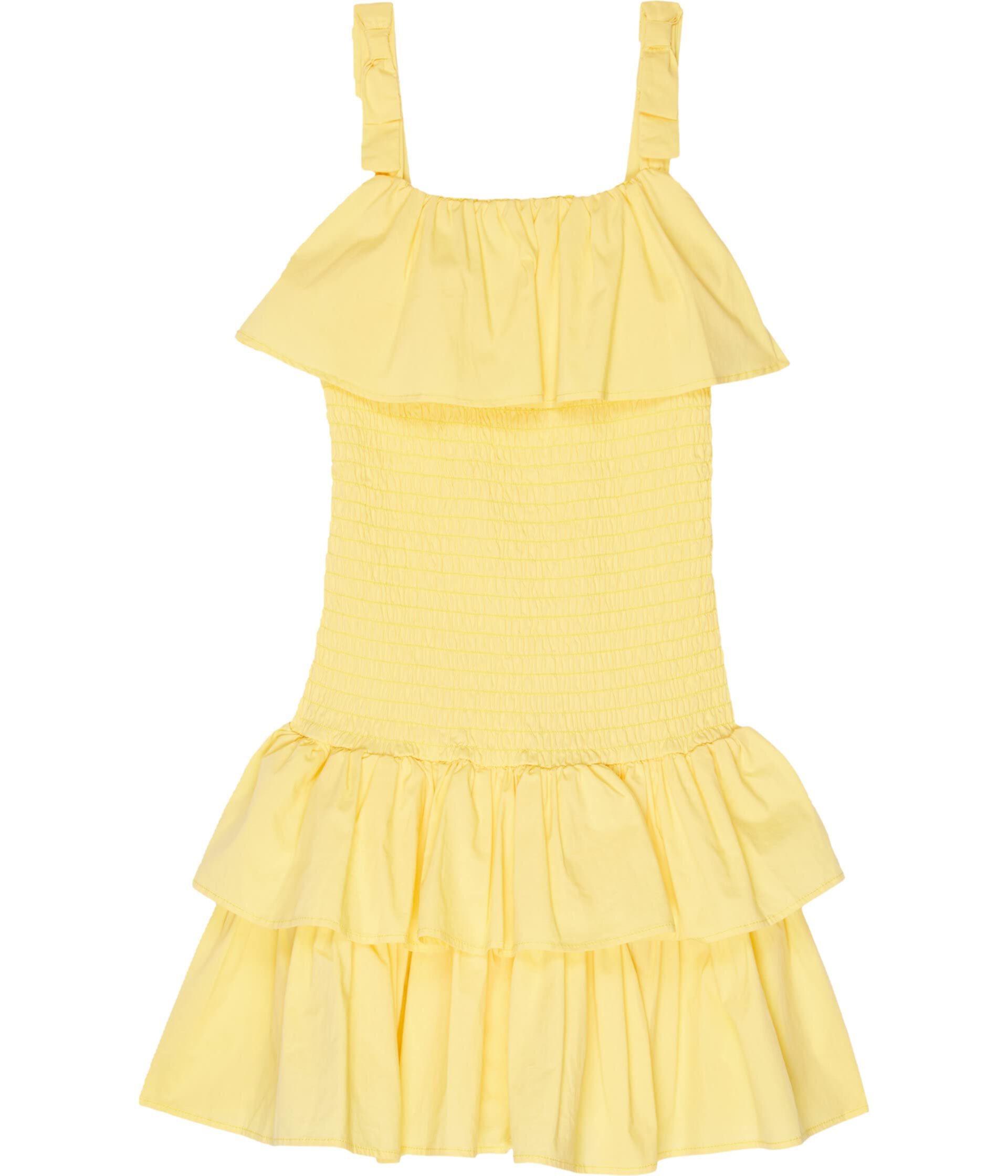 Ruffle Smocked Drop Waist Dress (Big Kids) Habitual