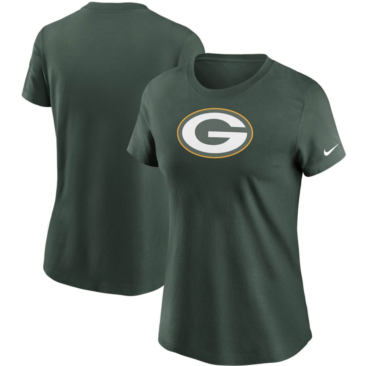 Женская футболка Nike Essential с логотипом Green Bay Packers из 100% хлопка Nitro USA