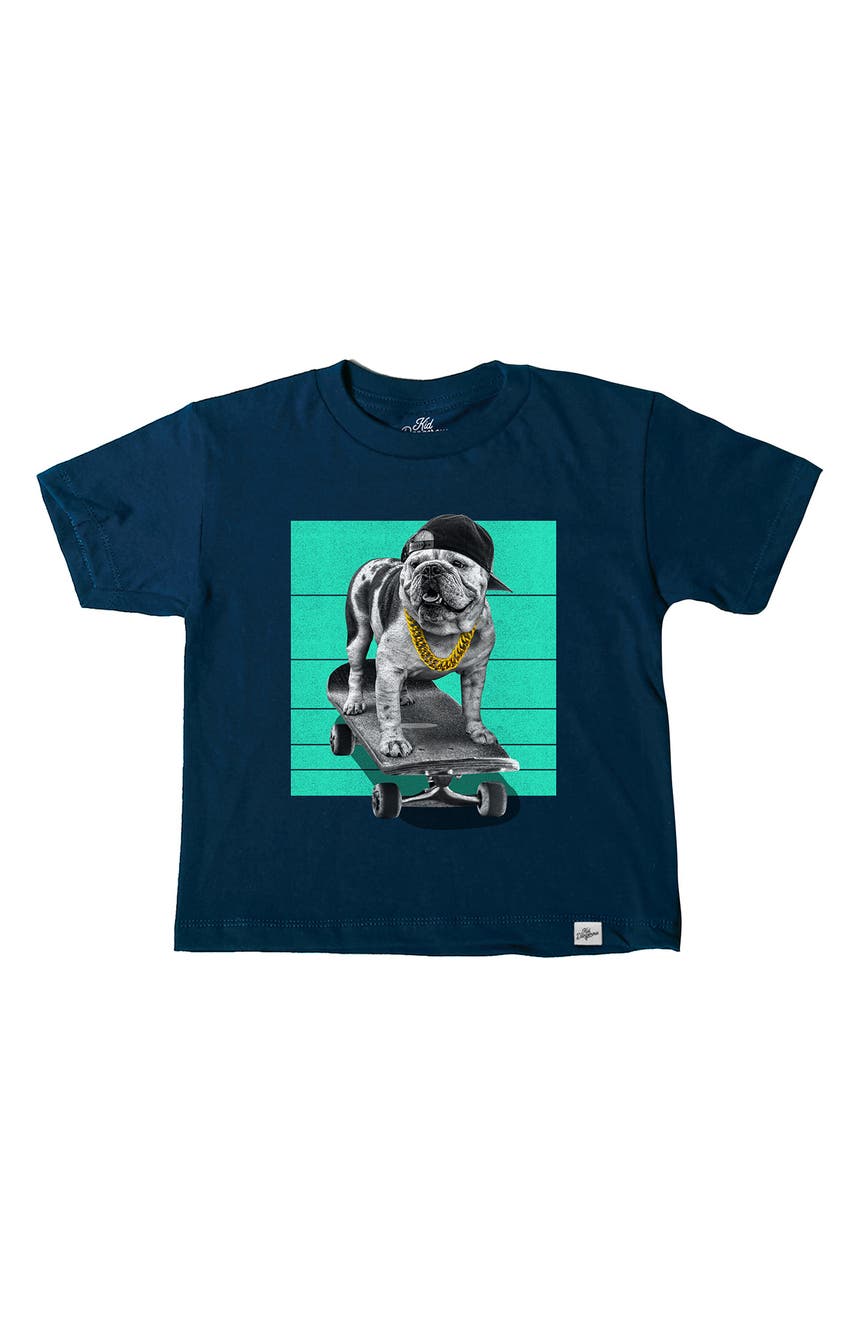 Bulldog Skater Graphic T-Shirt Kid Dangerous