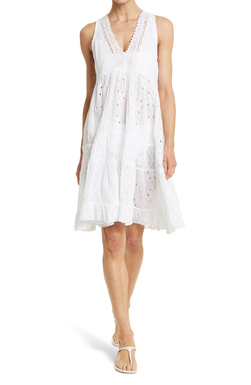Eyelet Tiered Cover-Up Dress RANEES