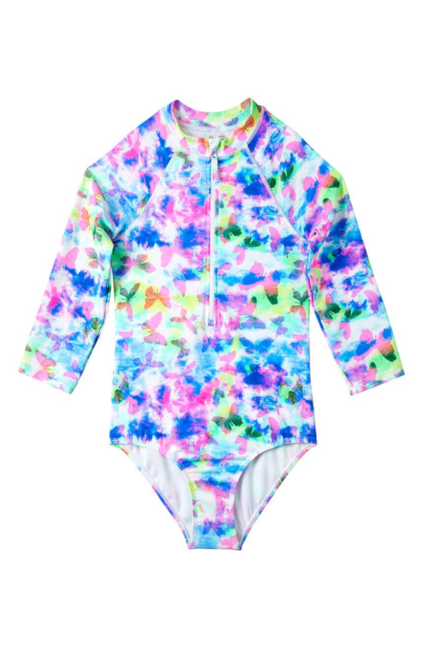 Watercolor Butterfly Print One-Piece Swimsuit Limited Too
