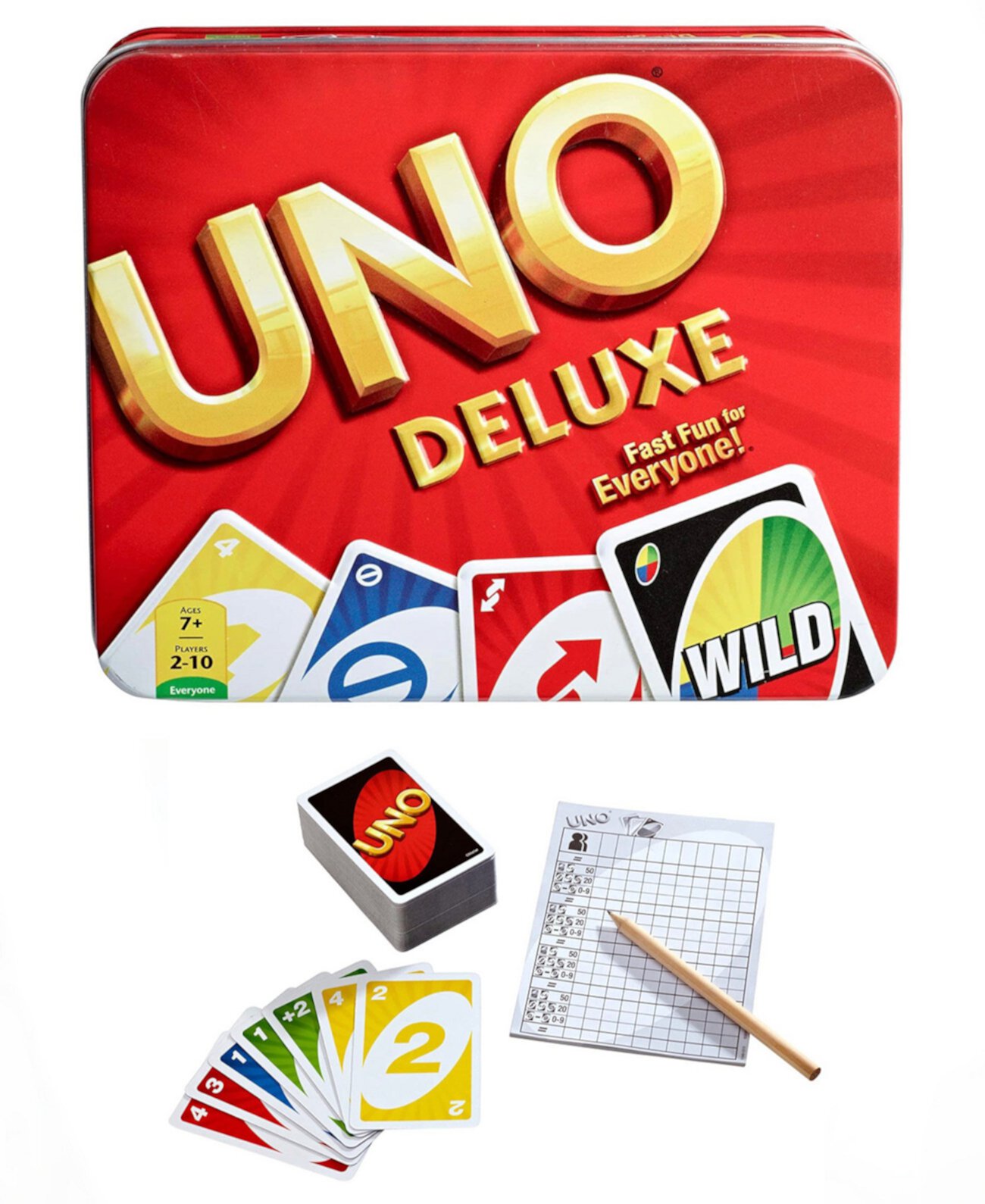 Uno Deluxe в карточной игре Tin Storage Mattel