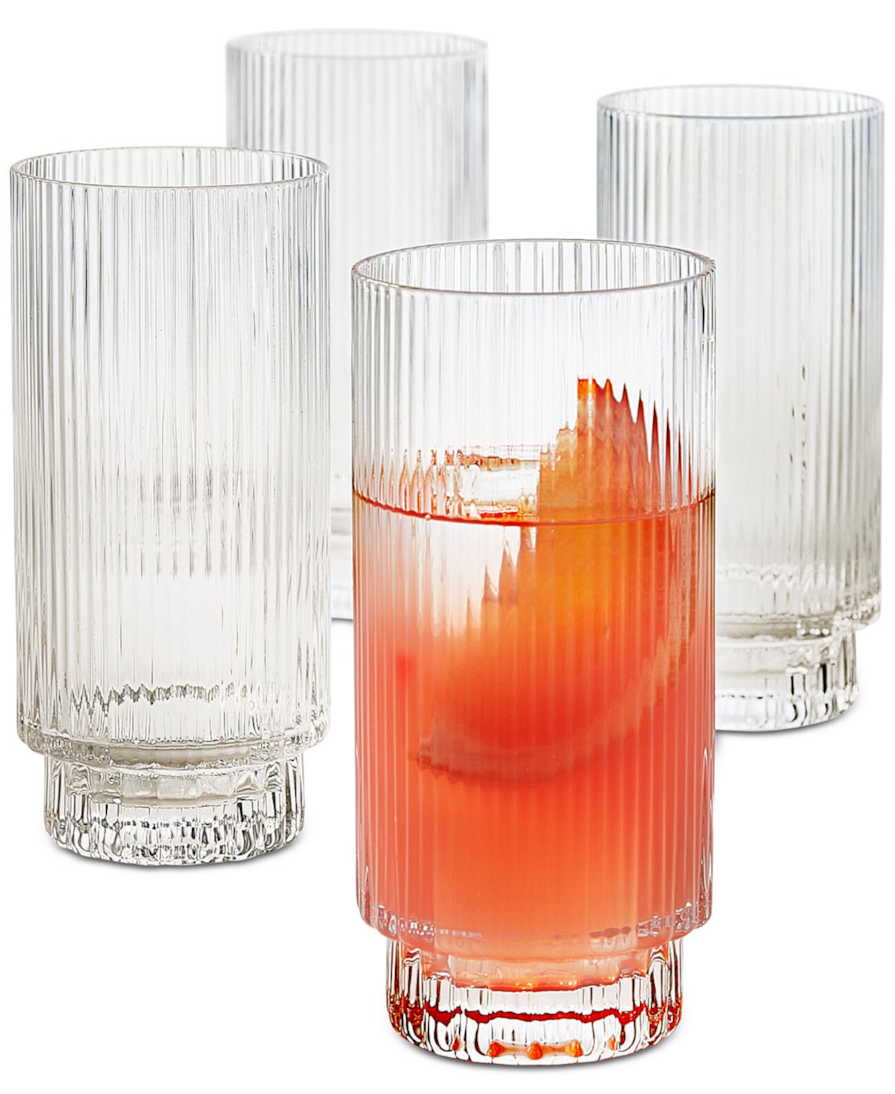 Рифленые стаканы для хайбола, набор из 4 штук, создано для Macys Hotel Collection
