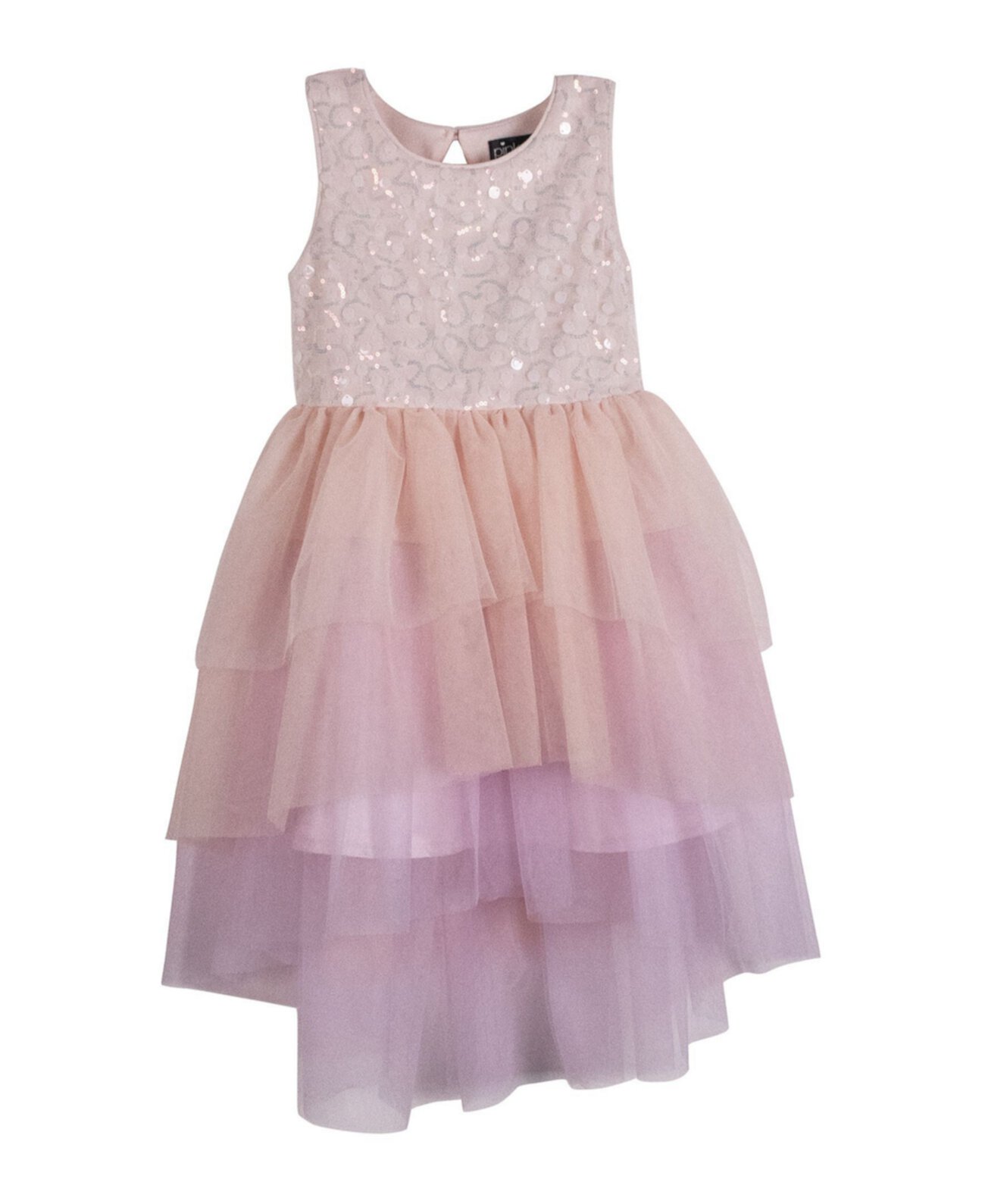 Лиф с маленькими пайетками и многоярусное платье Pink & Violet