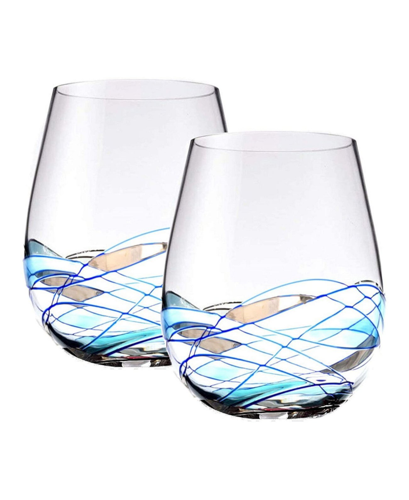 Купить Аксессуары для бара Wine Glasses, Set Of 2 Bezrat, цвет - Cиний ...