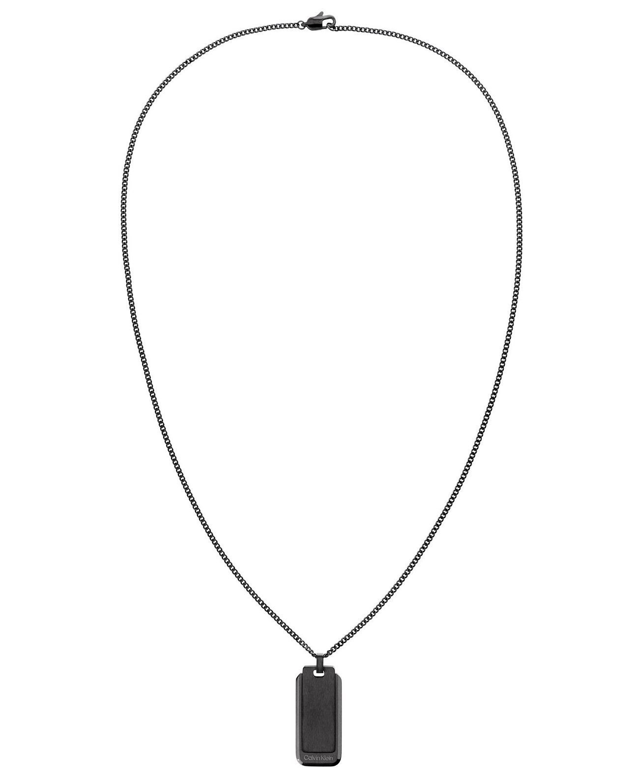 Мужское ожерелье с жетоном из нержавеющей стали черного цвета Calvin Klein