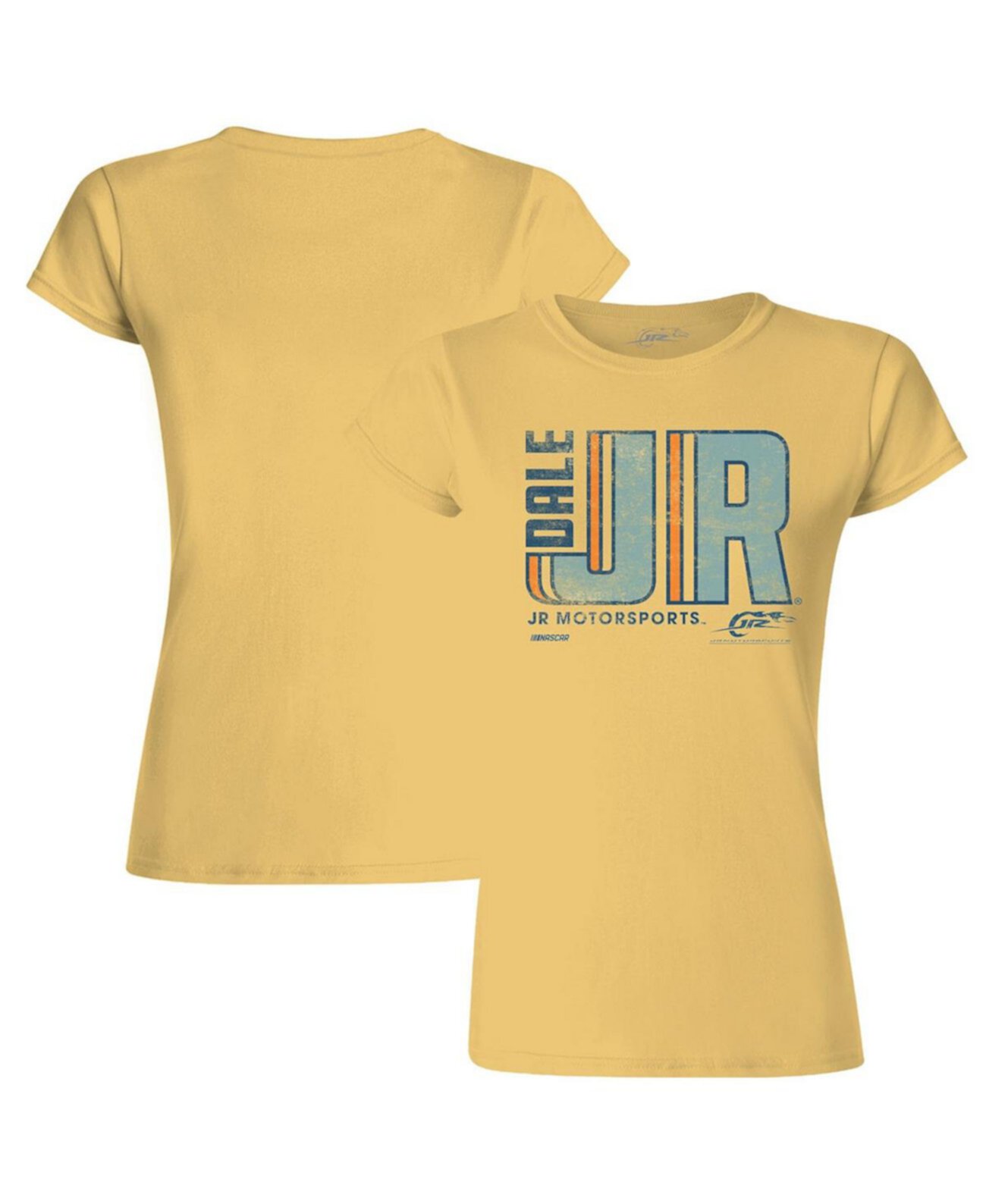 Женская желтая футболка Dale Earnhardt Jr. с именем и номером JR Motorsports Official Team Apparel