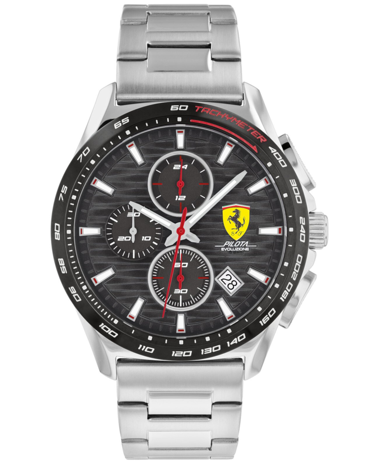 Мужские часы-хронограф Pilota Evo с браслетом из нержавеющей стали 44 мм Ferrari