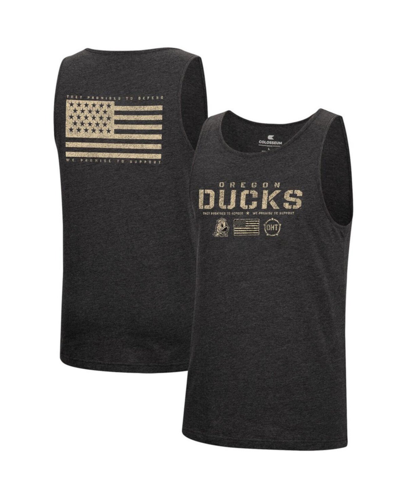 Мужская футболка Oregon Ducks в стиле милитари с меланжевым принтом Appreciation OHT Transport Tank Top Colosseum