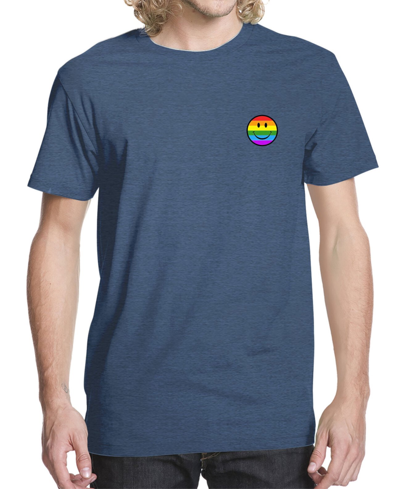 Мужская футболка с принтом Smiley Rainbow Buzz Shirts