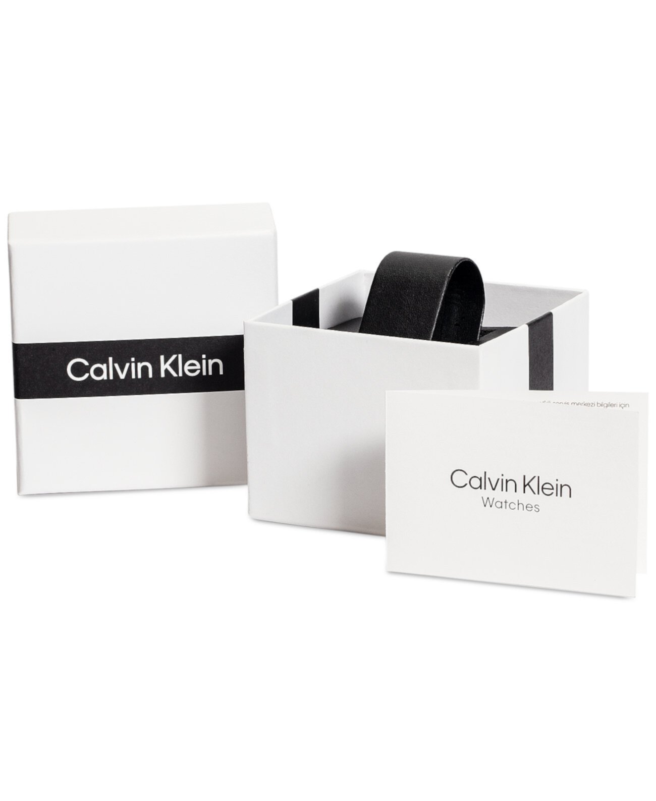 Часы с черным кожаным ремешком 28 мм Calvin Klein