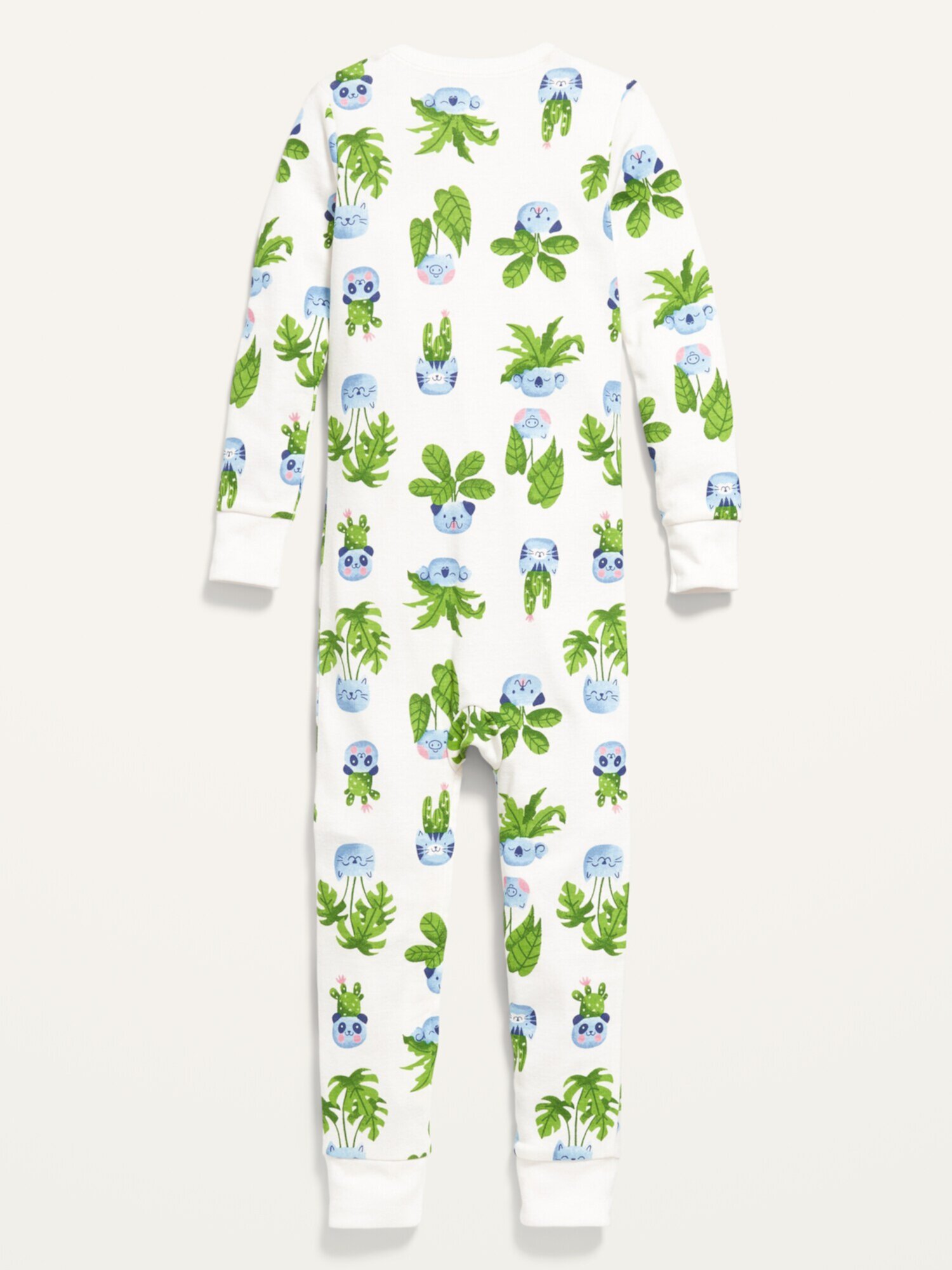Пижамный комбинезон унисекс с односторонней молнией и принтом для малышей и малышей Old Navy