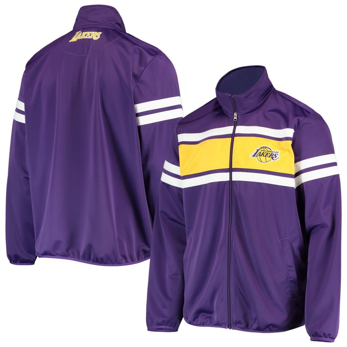 Мужская фиолетовая спортивная куртка G-III Sports by Carl Banks Los Angeles Lakers Power Pitcher с молнией во всю длину G-III Sports by Carl Banks
