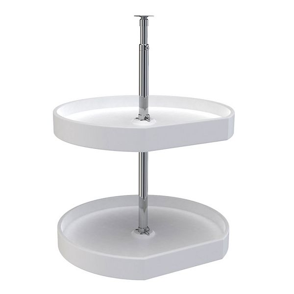 Rev-A-Shelf 7012-20-11-52 20 Inch D Shape Cabinet Lazy Susan w/ 2 Shelves, White Rev-A-Shelf