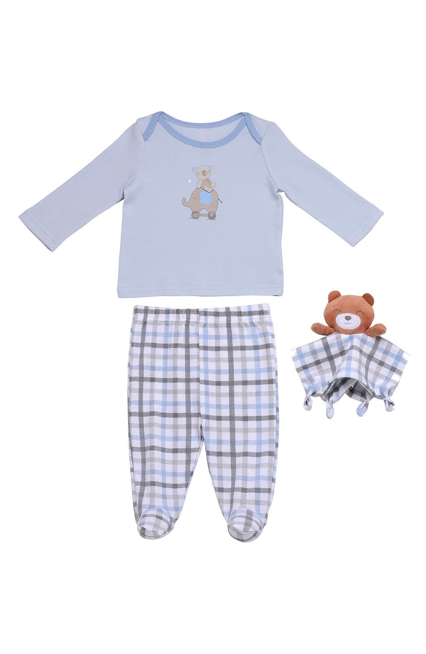 Топ с принтом Teddy Bear, штаны и защитное одеяло из 3 предметов Baby Starters