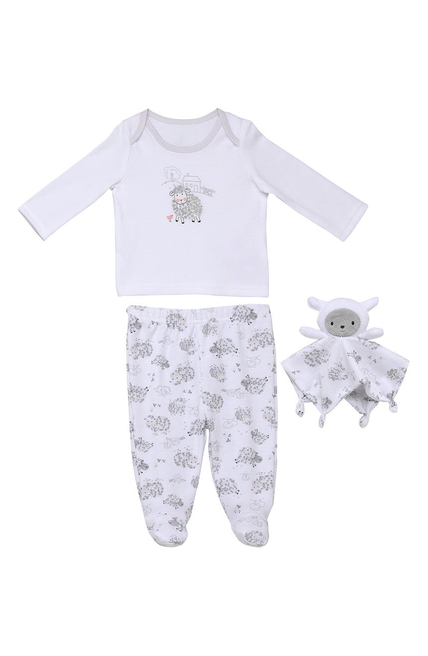 Топ с овечьим принтом, брюки с подошвой и защитное одеяло, комплект из 3 предметов Baby Starters