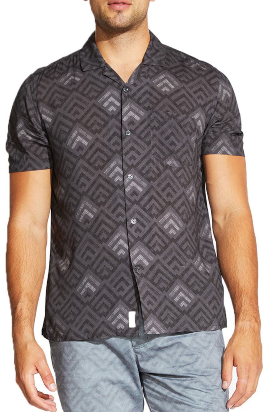 Рубашка Lodi с геометрическим принтом и короткими рукавами, стандартный крой Civil Society