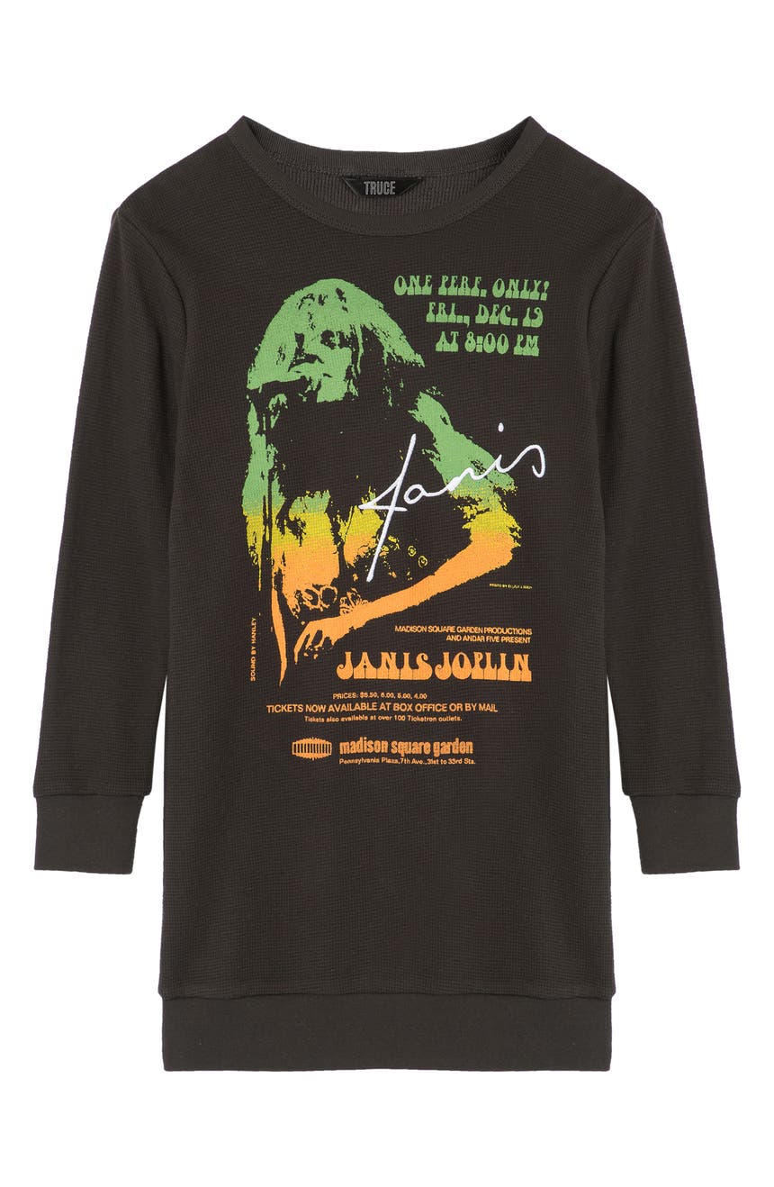 Kids' Janis Joplin Long Sleeve Cotton Graphic Dress TRUCE