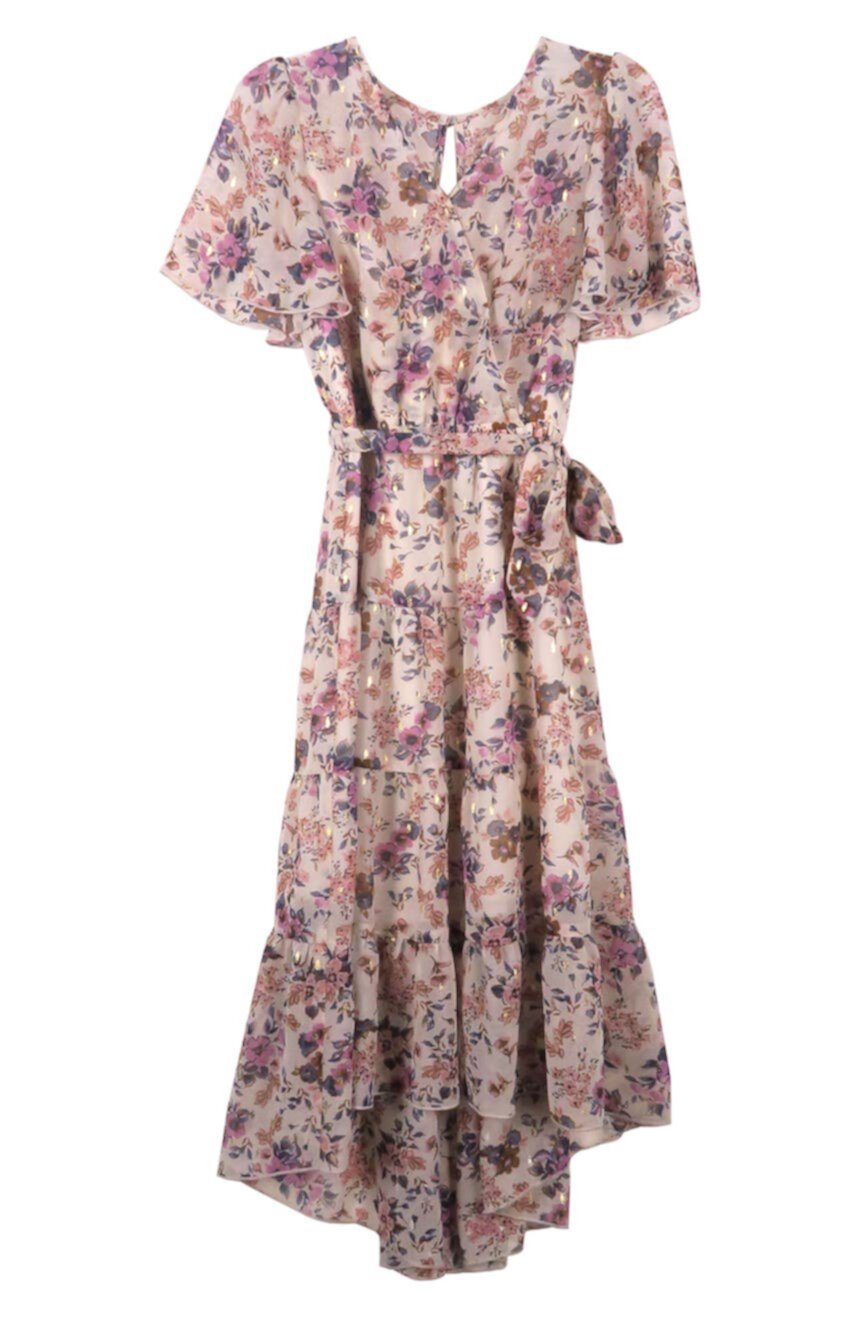 Floral Print High-Low Dress Zunie