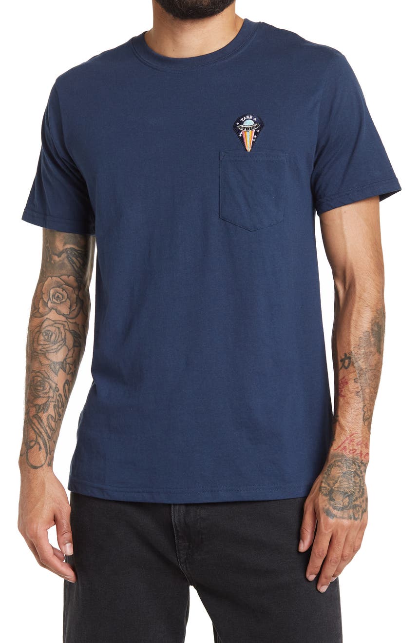 Однотонная футболка с круглым вырезом и карманами Mr. Swim