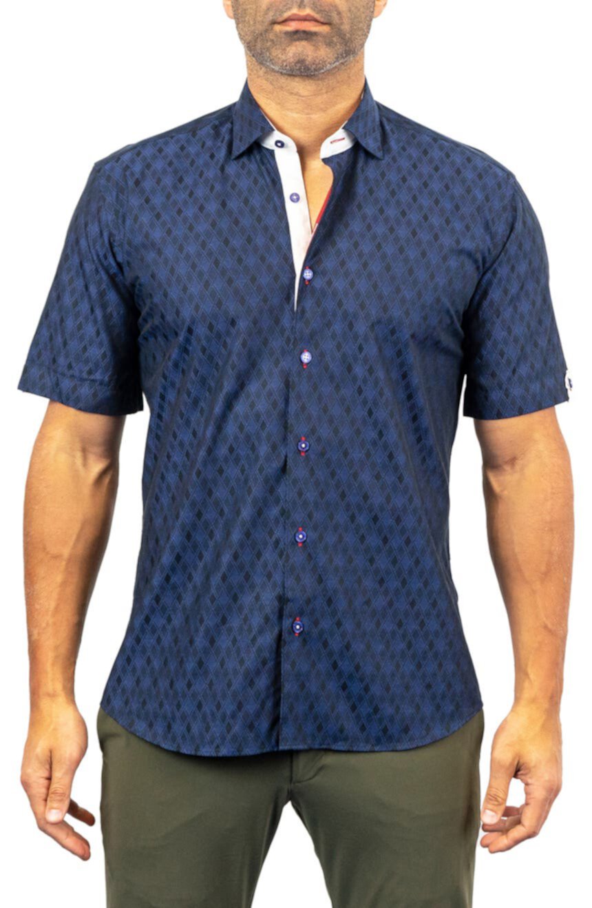 Рубашка классического кроя с ромбовидным принтом Fresh Los Angeles Maceoo
