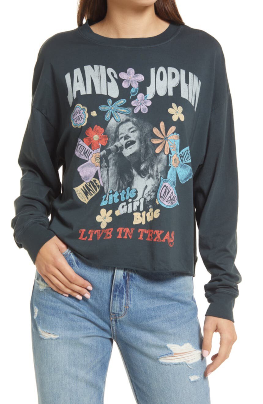Дженис Джоплин Live in Texas Oversize-футболка с длинными рукавами и графикой Daydreamer