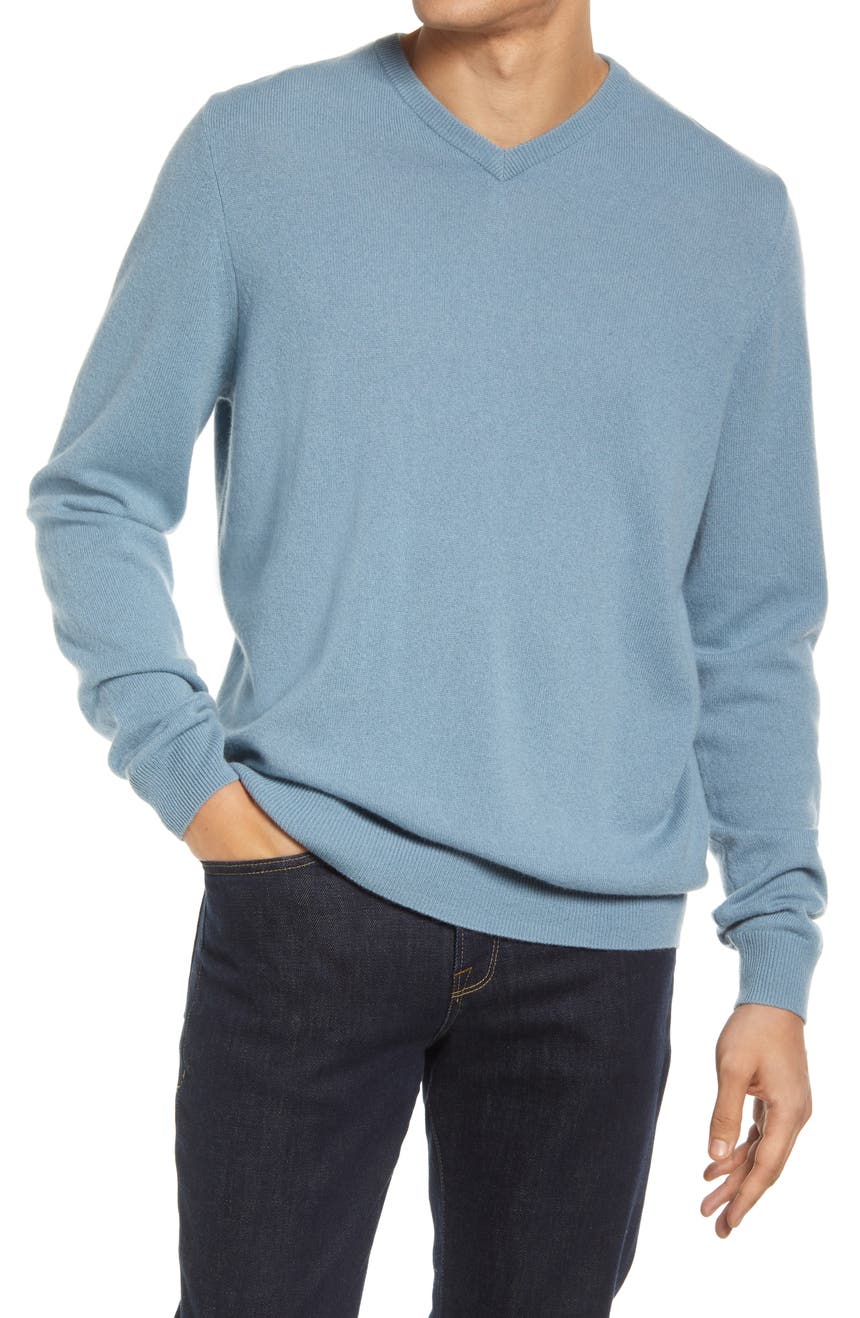Кашемировый свитер с V-образным вырезом Nordstrom