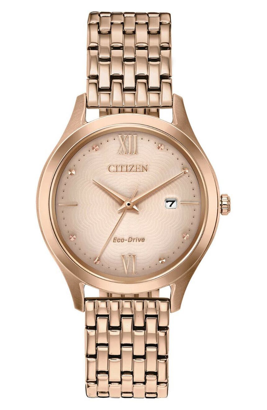 Женские часы Eco-Drive Corso из нержавеющей стали с оттенком розового золота, 30 мм Citizen