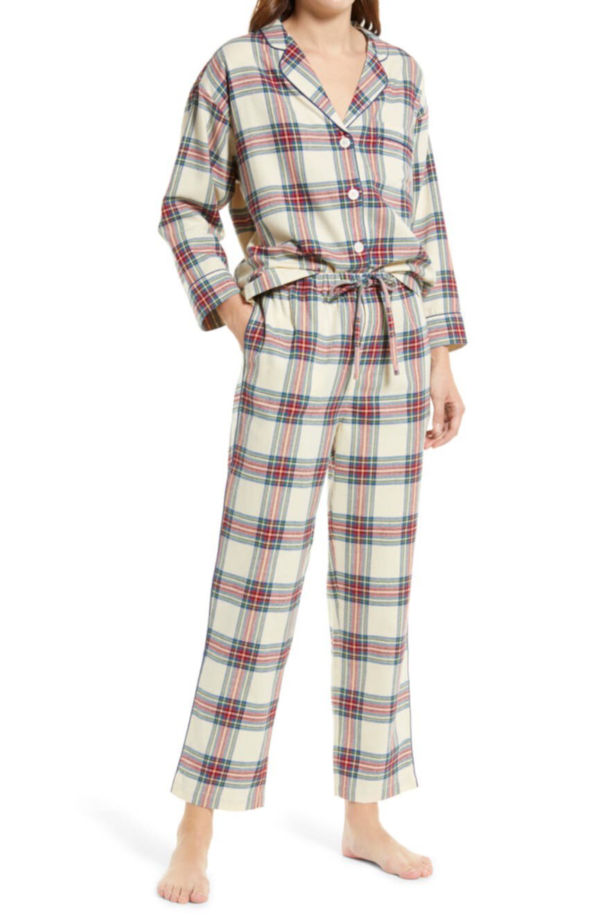 Женская клетчатая пижама из ворсованного хлопка и саржи SLEEPY JONES