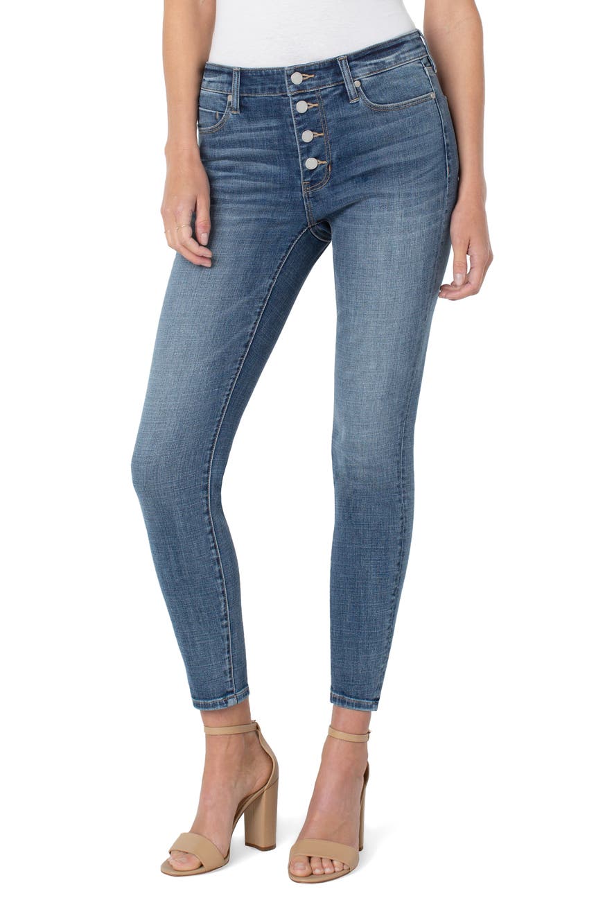 Abby Button Fly Ankle Skinny Jeans Liverpool Los Angeles
