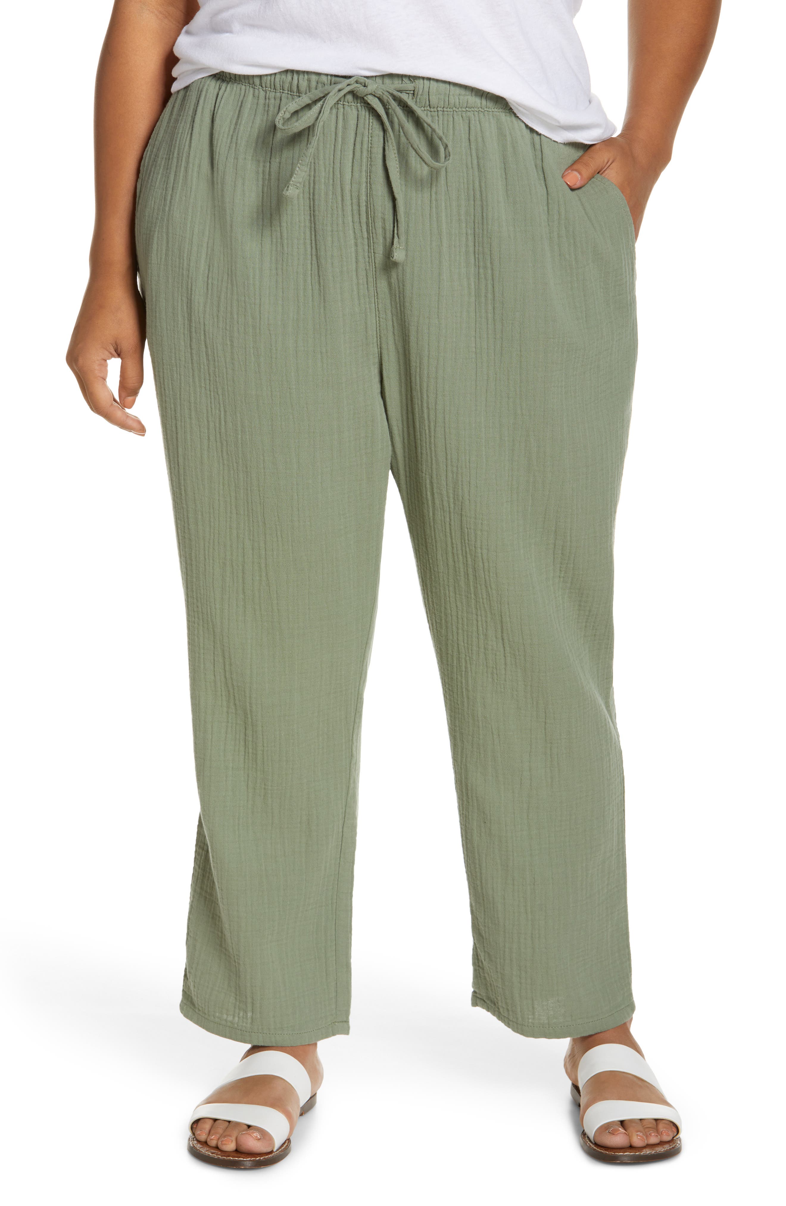 <sup>®</sup> Textured Cotton Pull-On Pants Caslon