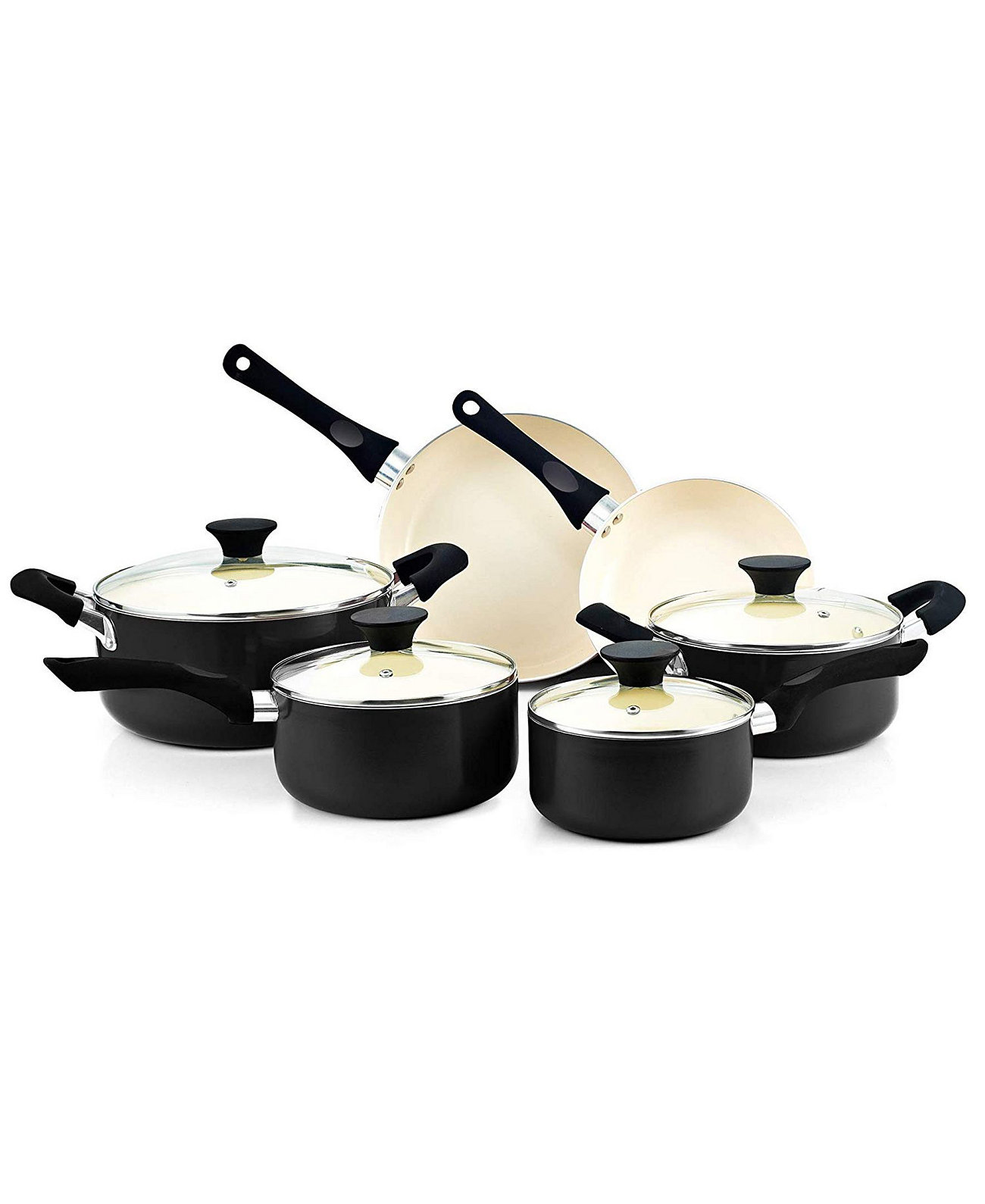 10 Piece Aluminum Ceramic Coating Nonstick Cookware Sets Cook N Home